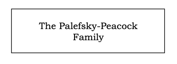 Text reading "The Palefsky-Peacock Family"